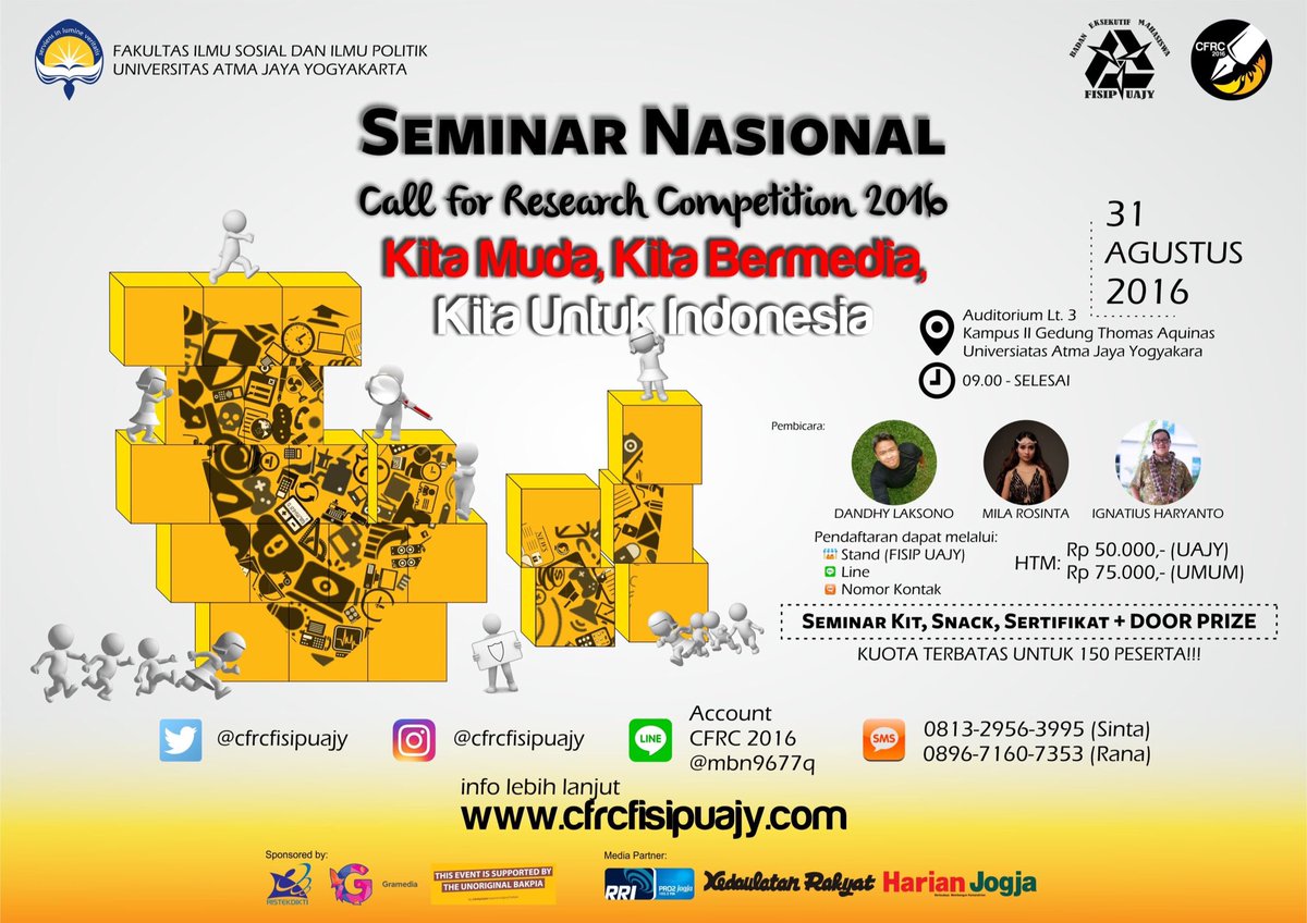 Jangan sampai ketinggalan seminar nasional CFRC tahun ini dgn pembicara2 menarik..hubungi kontak di poster ya!