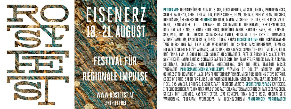 So. Jetzt gehts bald wieder los! Als Auftakt zur Aktivierung des Accounts für das 5. Rostfest anbei mal Programm!