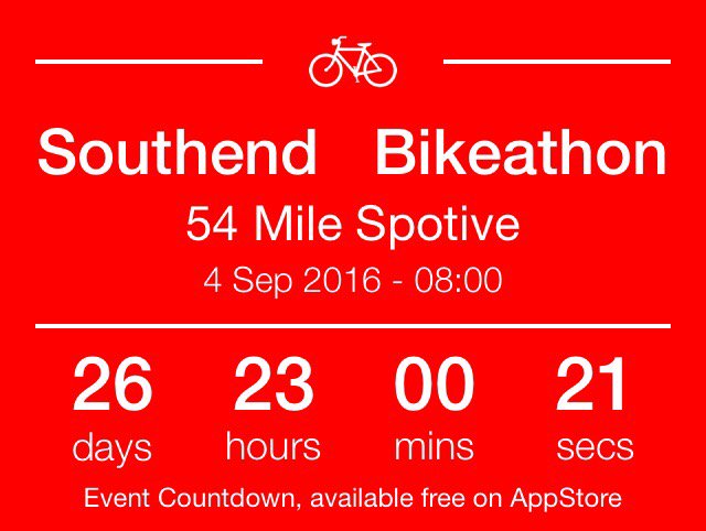 S_endBloodwise's tweet photo. Southend   Bikeathon - 54 Mile Spotive in 26 days, 23 hours, 0 minutes and 20 seconds!  https://t.co/XhnwlyENQ5 https://t.co/2rf6REjBbO