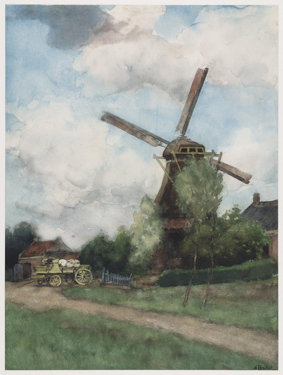TEYLERS's tweet photo. De kar is geladen en staat klaar voor vertrek. Waar zou hij heen gaan denk je? (#bastert) #molen #hollandslandschap https://t.co/oKib53NUXt