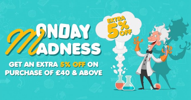 Course_Deals's tweet photo. Use code XTRA5 to save an additional 5% on purchases over ยฃ40 today ONLY! #MondayMadness #paylesslearnmore https://t.co/0DTK2KIv81