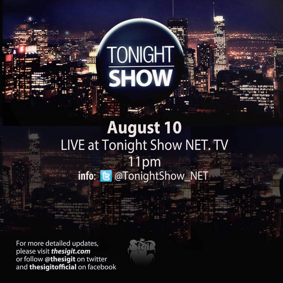 thesigit's tweet photo. Besok lusa malam jangan beranjak dari layar kaca Anda. Kami tampil kembali di @tonightshow_net pada pukul 23.00 WIB https://t.co/5mibs7AkEn