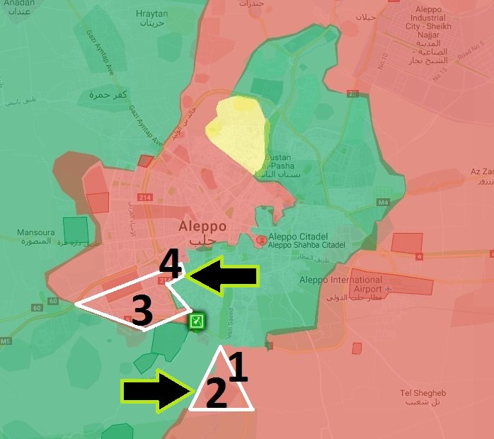 Ситуация под Алеппо к 08.08.2016 