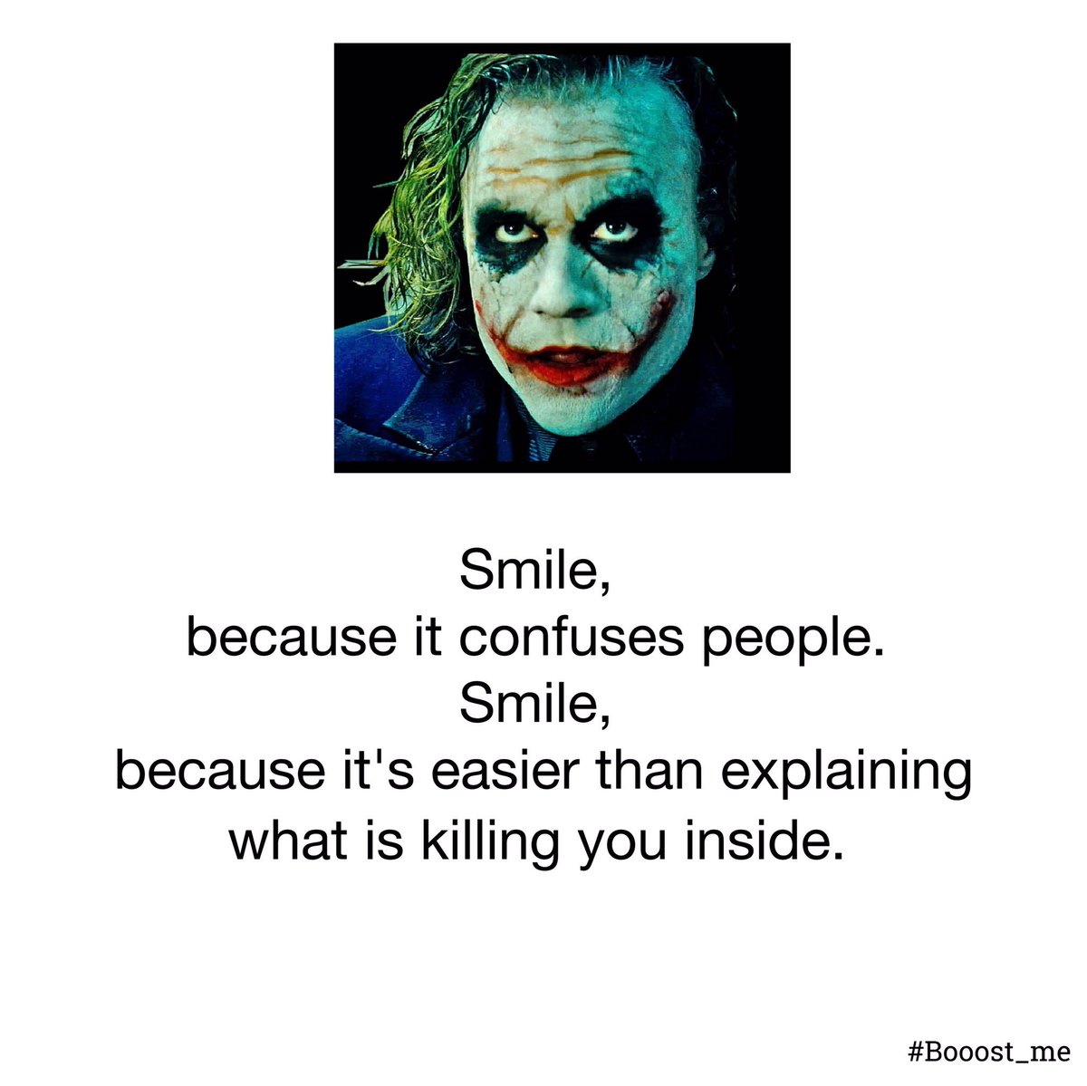 booost_me's tweet image. #booostme #BoostOfTheDay #london #app #teenager #mentalhealth #NoStigma #happiness #bot #joker #quotes #suicidésquad