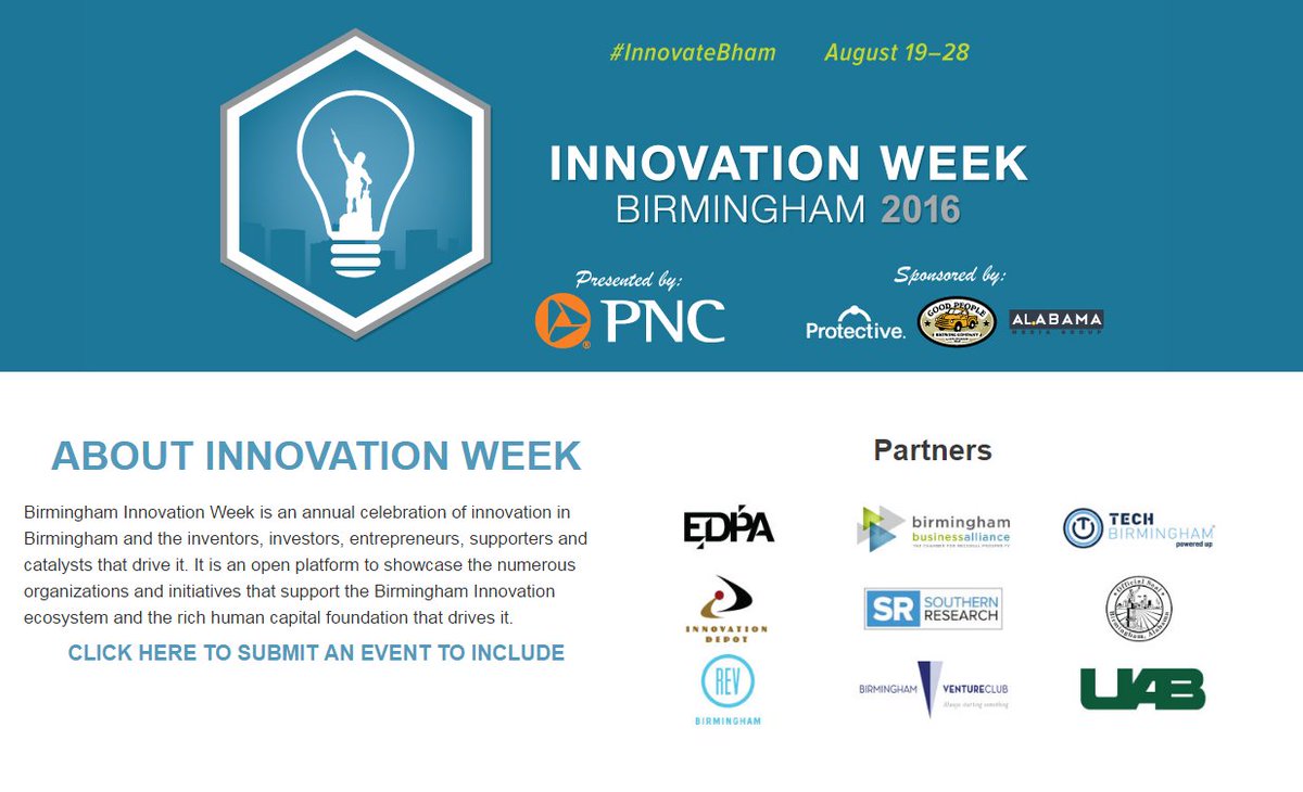 bhmbizalliance's tweet image. #InnovateBham kicks off next week! Still time to decide which events you can&apos;t miss: bit.ly/Z7bqpN.