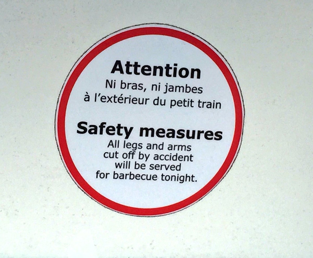 C_Cripps's tweet photo. The best #French/#English #safety translation I've ever seen! π #VacationHumor https://t.co/k0E8VIegyh