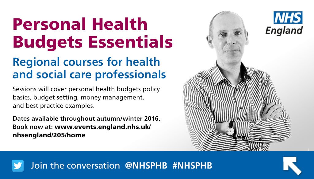 NHS England on Twitter "Book now Personal Health Budgets Essentials
