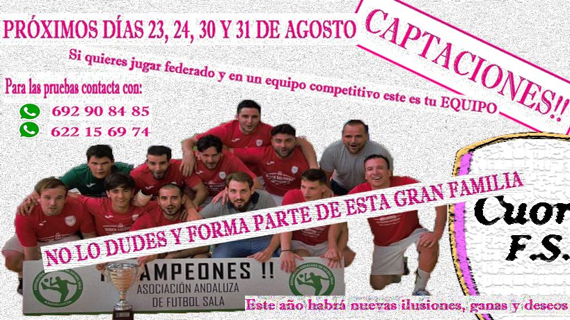 CuoreFS's tweet photo. Disfruta de este deporte con esta gran familia. Este es tu equipo, no lo dudes más y ven a probar. Te esperamos!! https://t.co/V94Zuwpx7x