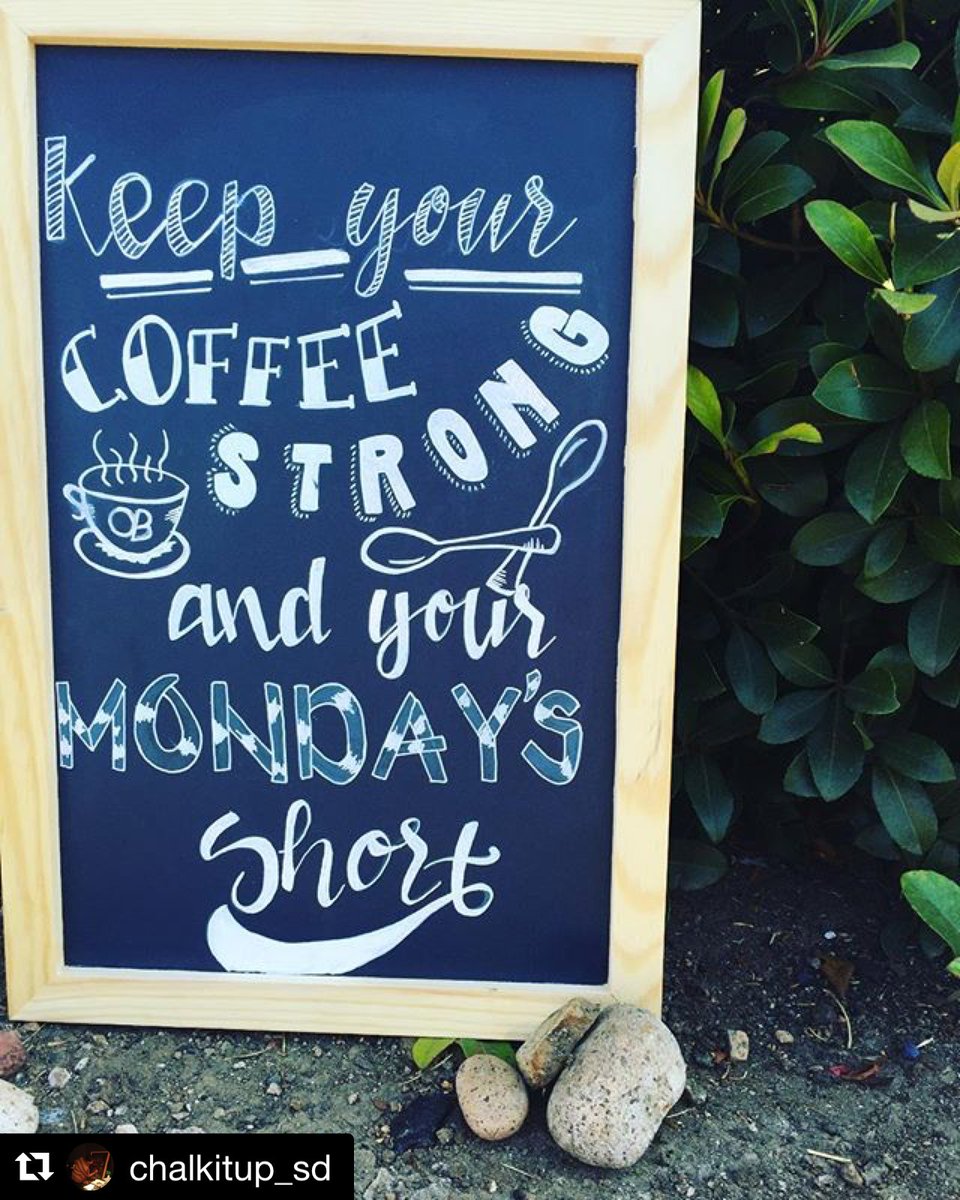Adored's tweet image. Strong coffee. Short Mondays. #Repost @chalkitup_sd #chalkitupsandiego #chalkart