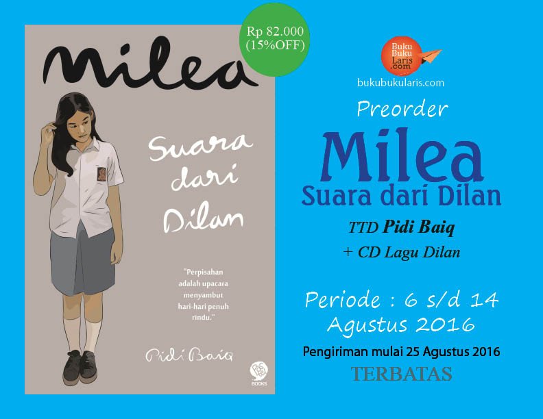 bukubukularis's tweet photo. Jangan sampai kehabisan kuota #Milea ttd Ayah @pidibaiq + CD.

https://t.co/gzeaRCuhbx

@PenerbitMizan https://t.co/0gtQiUh7YO