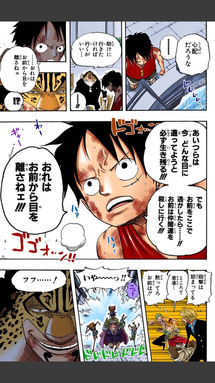 ワンピースが好き Twitter પર ルフィ あいつらは今どんな目に 遭ってようと必ず生き残る でもお前をここで逃したら お前は仲間達を殺しに行く おれはお前から目を離さねェ