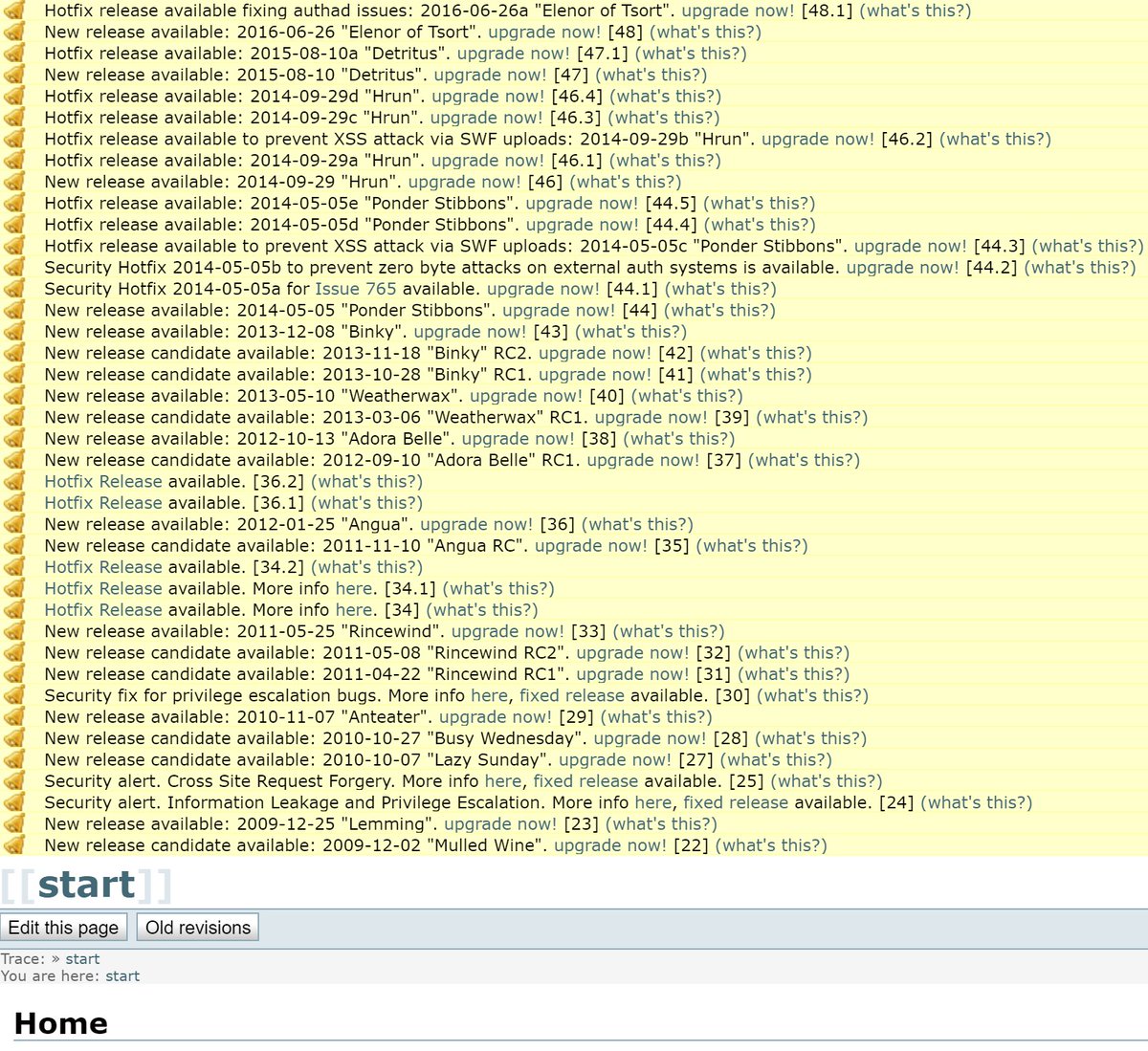 jukkan's tweet image. Guess I've missed a few updates to my personal wiki during the 7 years since I last logged in to #DokuWiki