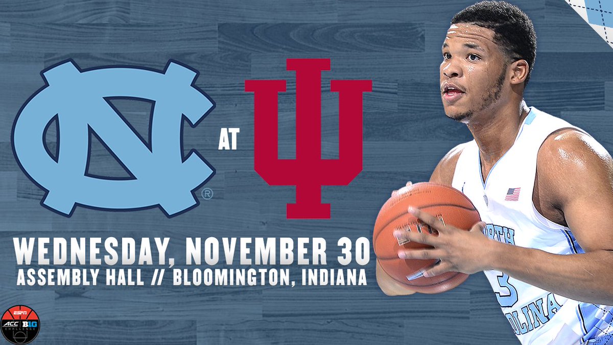 Carolina Basketball on Twitter "Carolina will play at Indiana at 9PM
