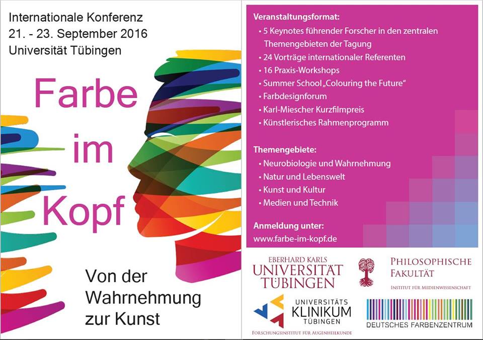 colourturn's tweet photo. International conference:#Colour_in_Mind:From #Perception to #Art:21-23.09.2016 #Uni_Tübingen #Farbe2016 #Colour2016 https://t.co/y5u3fROBfK