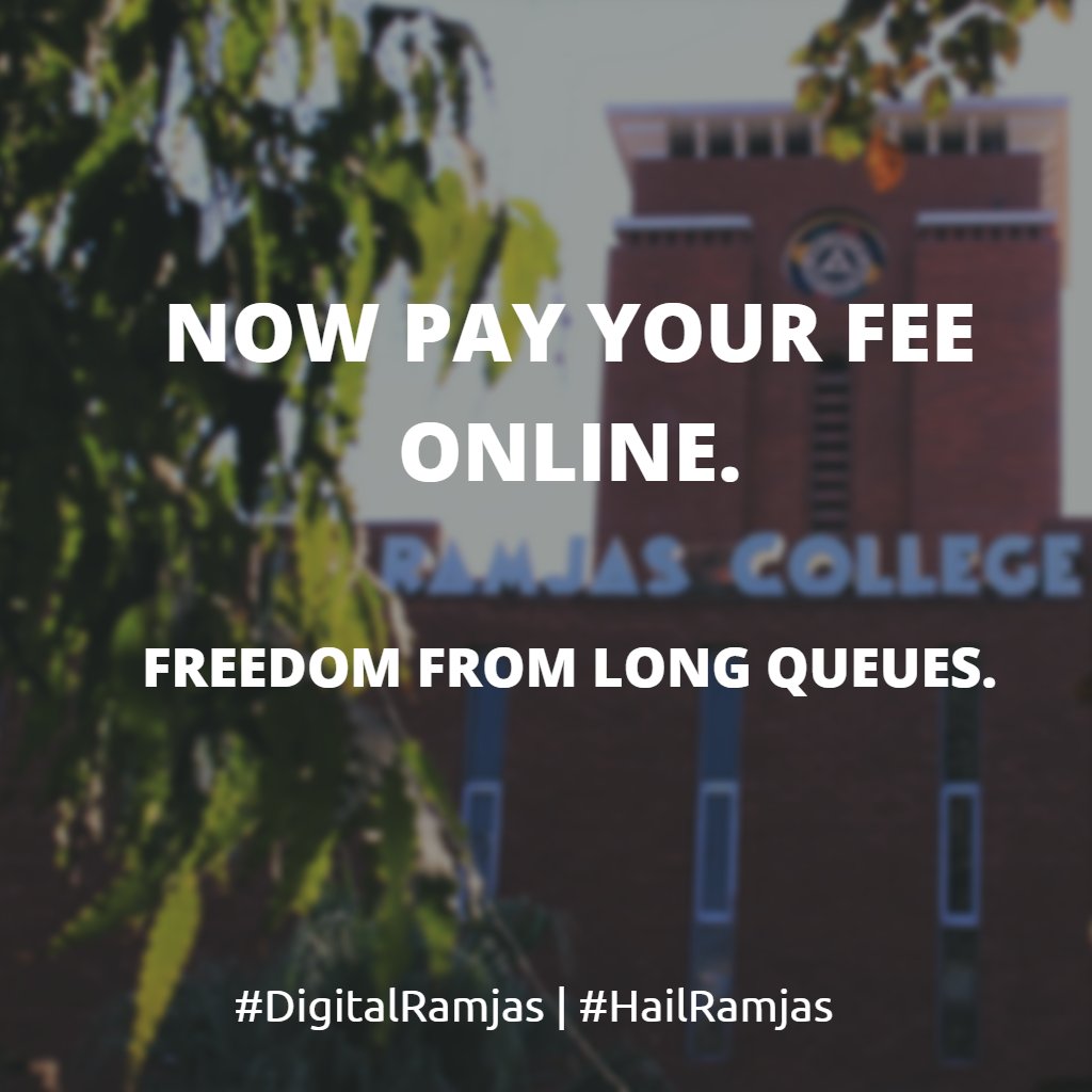 Now Pay your Fee Online bit.ly/OnlineFee #RamjasCollege #DigitalRamjas #DigitalIndia #DelhiUniversity #PayU