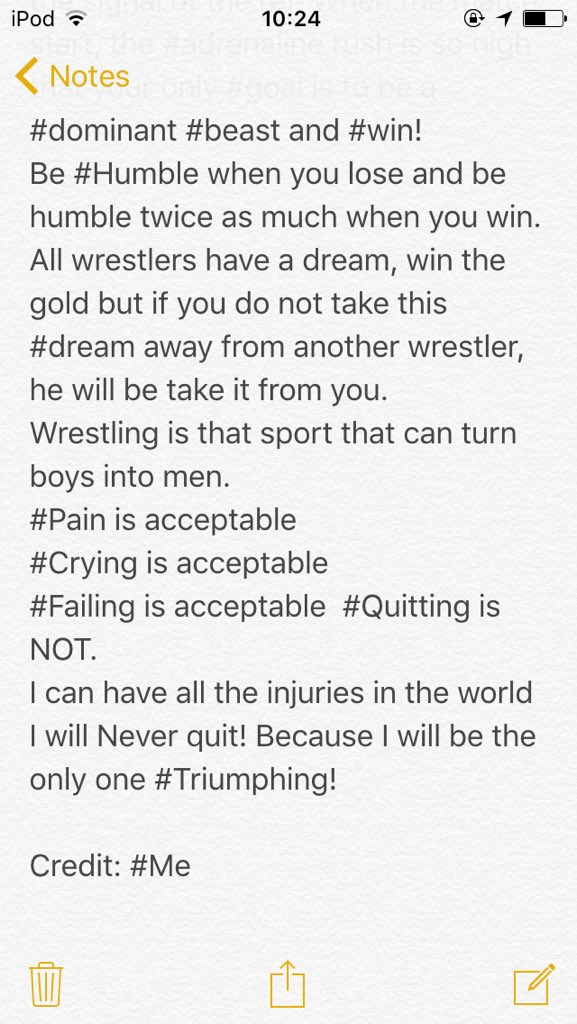zak_patterson_w's tweet photo. Read it please! #wrestling #lifestyle #pain #failling #crying #dream #injured #offense #defense #humble #Triumphing https://t.co/MbIrDrR0T9