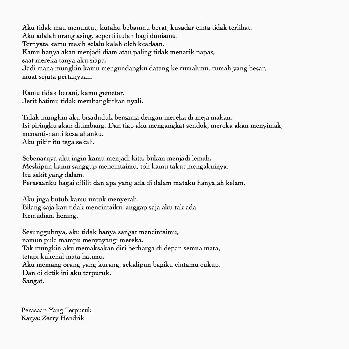 katazarry's tweet photo. Perasaan Yang Terpuruk. #KataZarry https://t.co/BXnmLGLlwJ