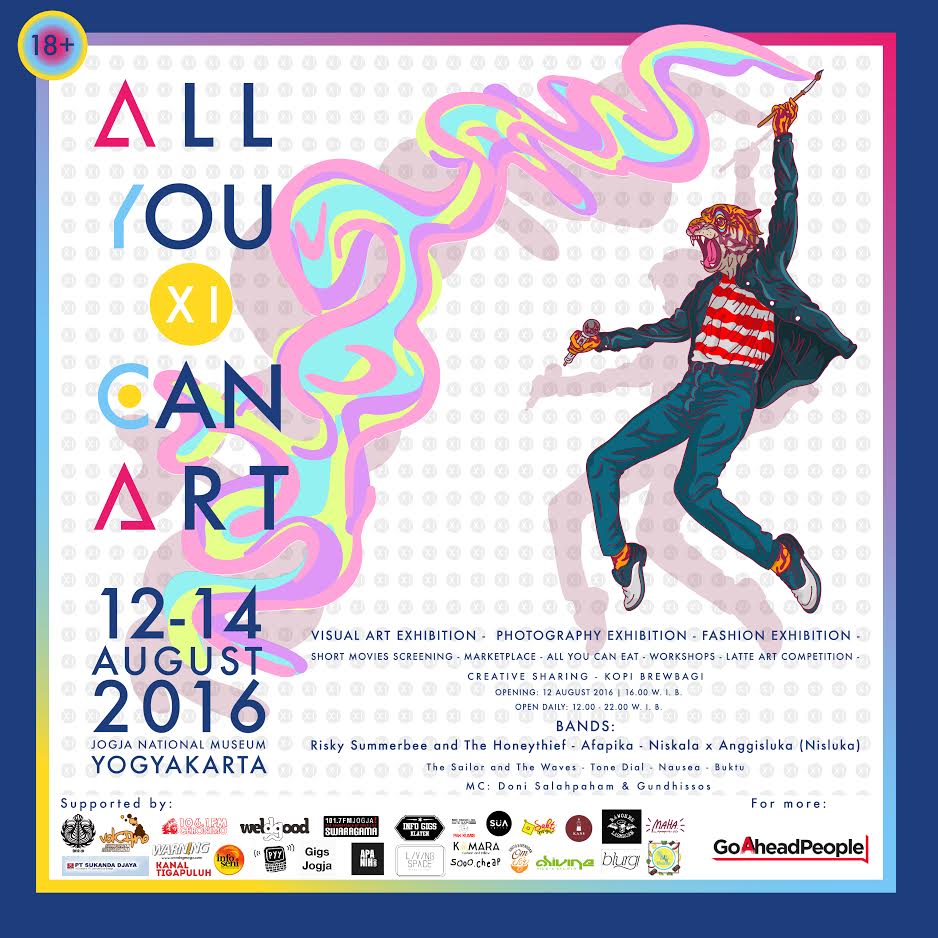 jalanbhakti's tweet photo. #Jogja 12-14/8/2016 | ALL YOU CAN ART XI di JNM |FREE 18+ | info @allyoucanart #bkvr #ALLYOUCANART https://t.co/tpvzQBXpDZ