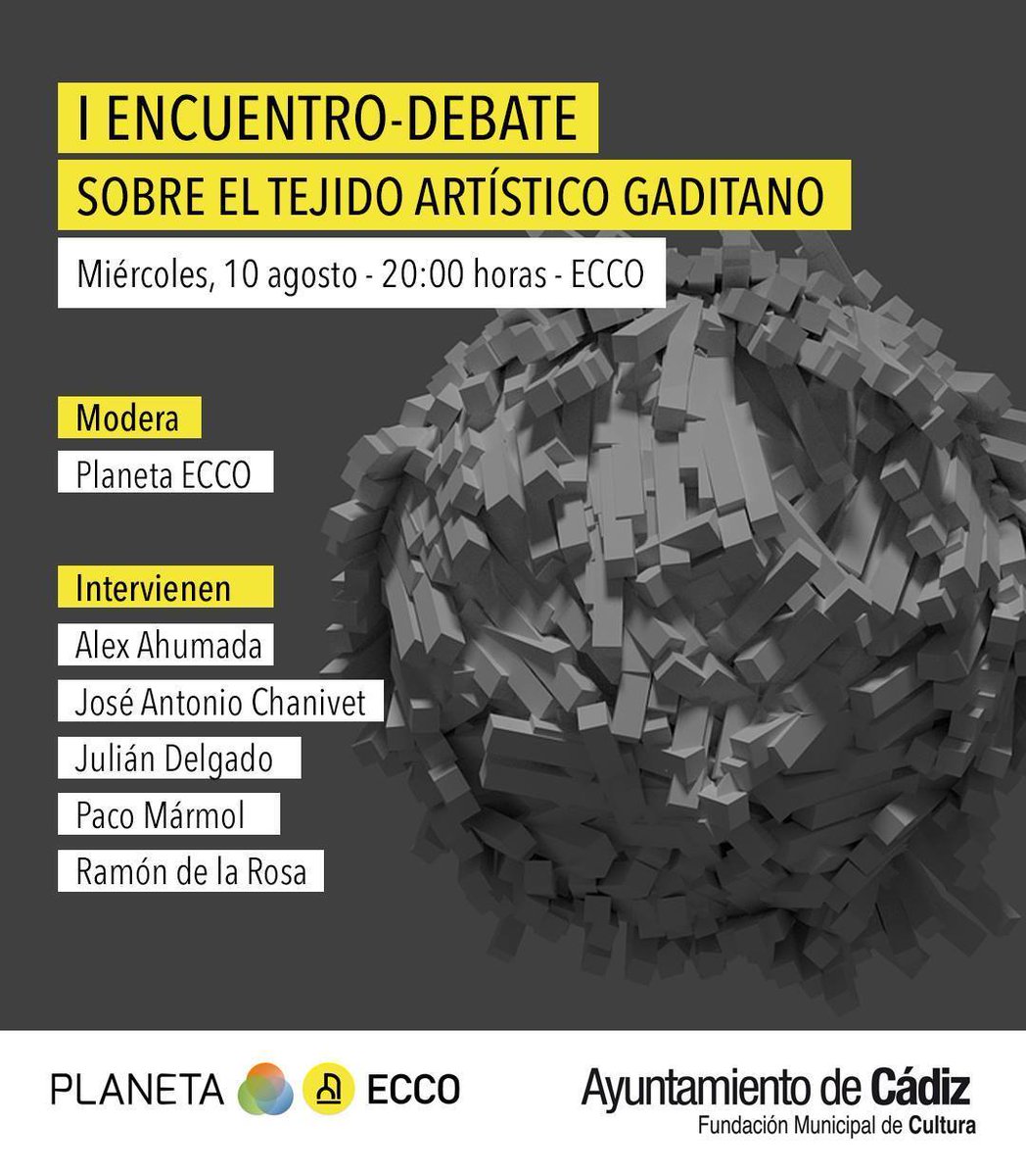 No te pierdas el debate sobre el tejido artístico gaditano.
Este miércoles 10 de agosto a las 20h en ECCO.