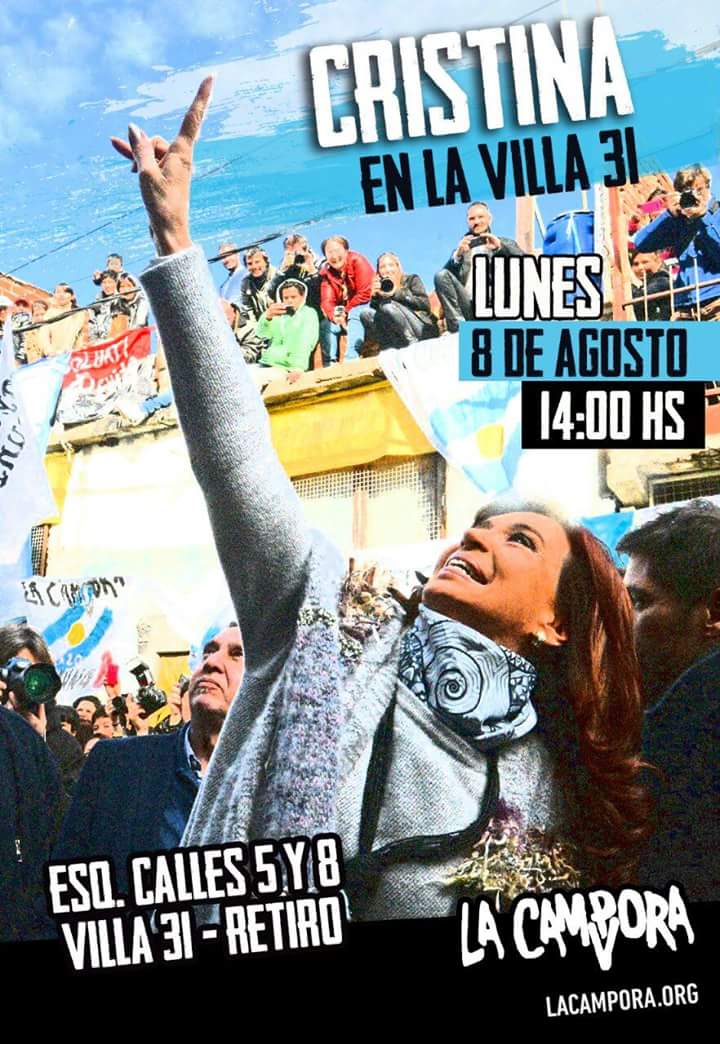 juancabandie's tweet photo. #Hoy con @CFKArgentina en la Villa 31 a las 14 hs. https://t.co/CE8W24poe9