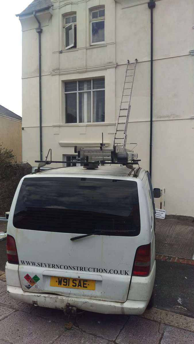 Severnconstruct's tweet image. Painting three three story buildings #ladderwork #Devon #student @MrsConstruct