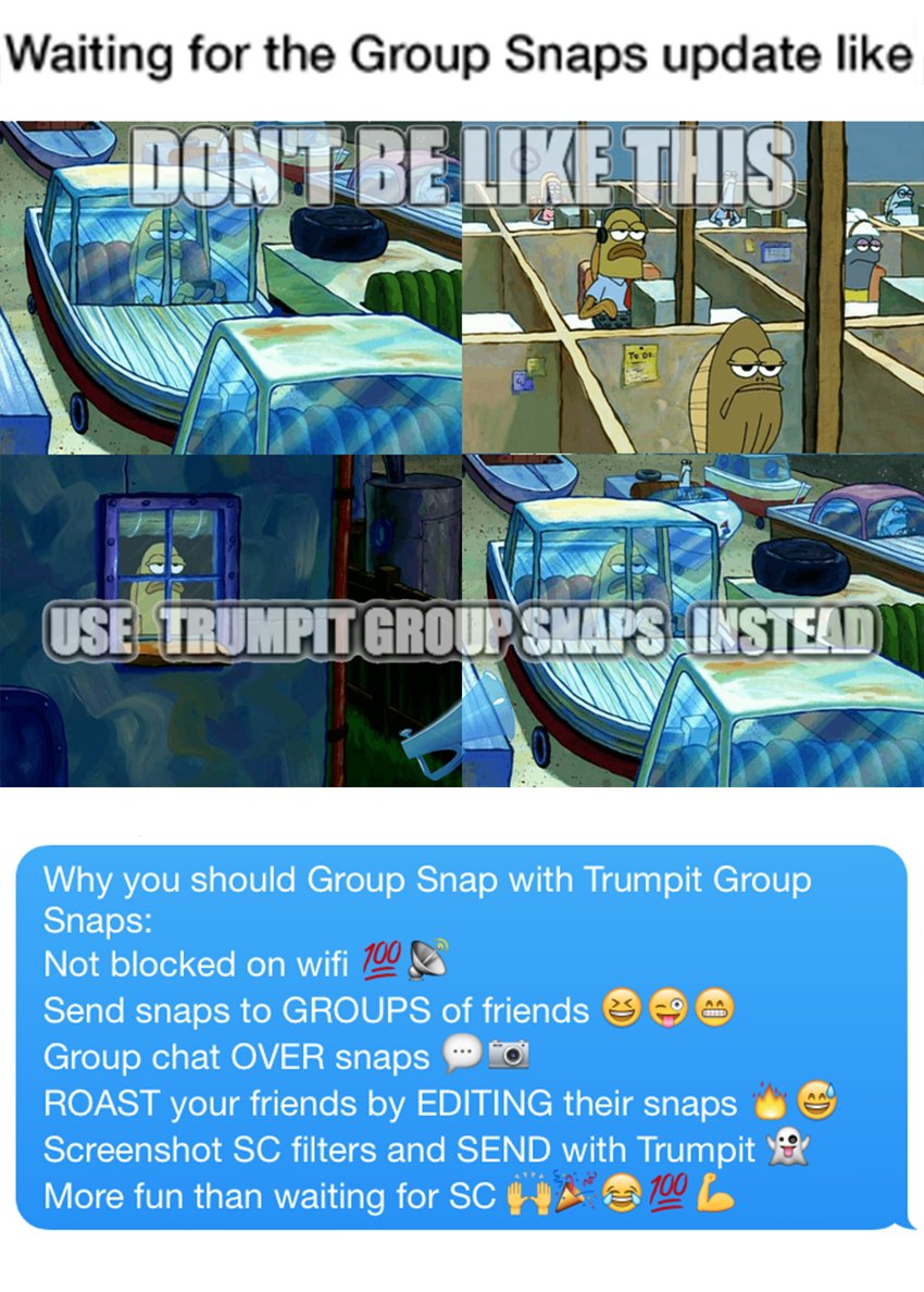 TheTrumpitApp's tweet photo. @floralaexplora
1. Waiting for SC to make Group Snaps 🌅🌇🌃🌅🌇🌃🙃😩💀
vs
2. Doing it w/ us rn 😝📱😂😂
https://t.co/d908qqHYMK https://t.co/YLMNKaNWZu