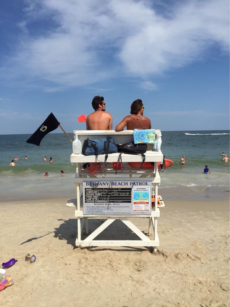BethanyBeach_'s tweet photo. @BethanyBeach_  annual Shout out to the lifeguards #BBP Bethany Beach Patrol-dangerous surf or calm, always vigilant https://t.co/ADWhPRFsLa