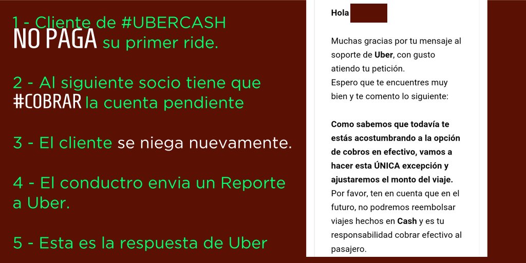 Miren este caso, está relacionado con #UberCash y los clientes juega vivo y a quien presiona Uber para solucionar.