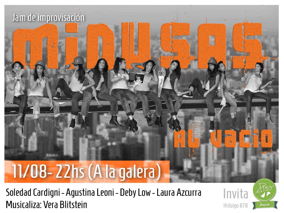 Anda reservando el jueves, que llegan #MinusasAlVacío de agosto. Entrada, a la galera y todo el aquí y ahora. Ven!