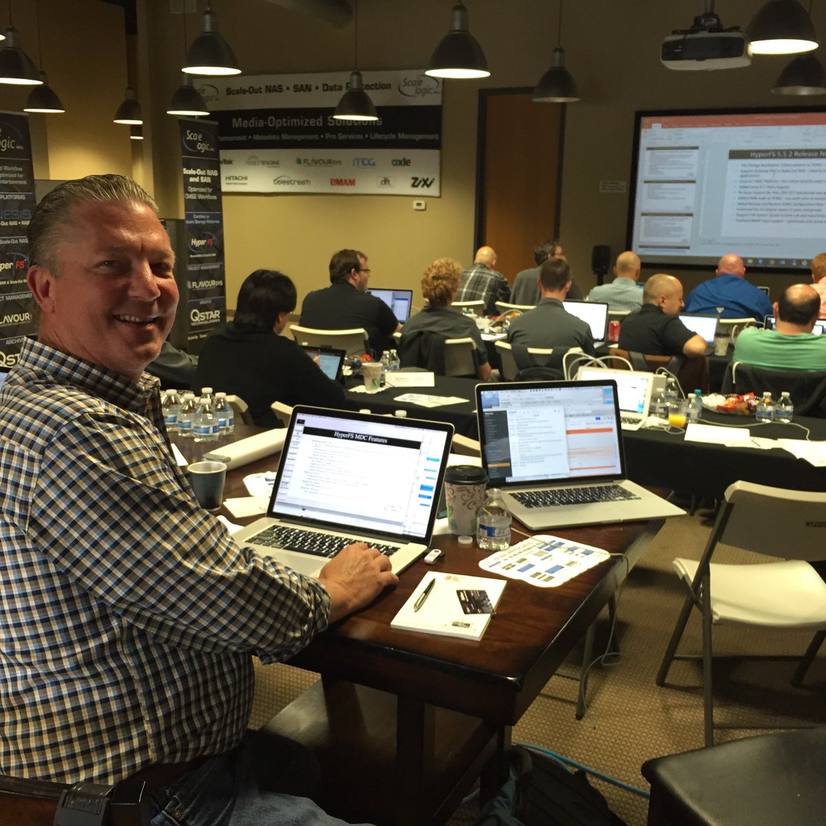 NAPCgroup's tweet photo. Our @lchase2001 at @Scalelogic learning about #HyperFS and the latest in M&E storage. He graduated! We're very proud https://t.co/H97XoCAqpG