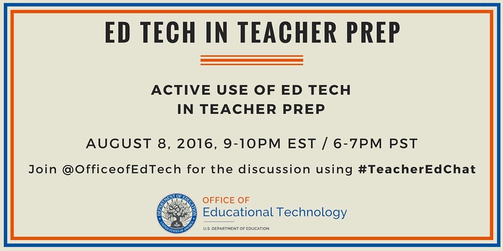 NicolRHoward's tweet photo. Join tonight's #teacheredchat hosted by @OfficeofEdTech &amp; @DrCorinneHyde @ 6pPST/9pEST #edtech #edtechbridge https://t.co/DKzRyUHh5v