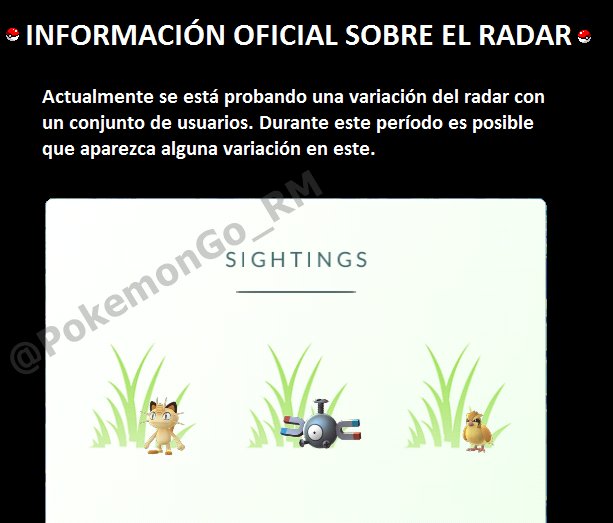 PokemonGo_RM's tweet photo. 📢 INFORMACIÓN OFICIAL: Pequeño comunicado sobre el radar y sus cambios 📱#PokémonGo #MURCIA https://t.co/KrgCEwRXQ0