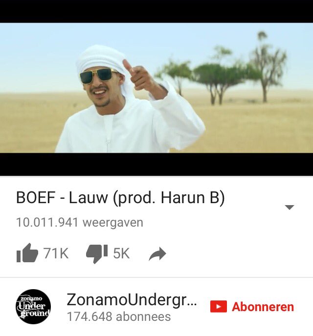 10 miljoen views @ YouTube! 🎉<a href="/BOEF072/">c</a> - Lauw (prod. <a href="/HarunB3027/">Harun Bommenmaker</a>, backingvoc. <a href="/MoTemsamaniPage/">MoTemsamani official</a>). #❤️voordeSupport 💯