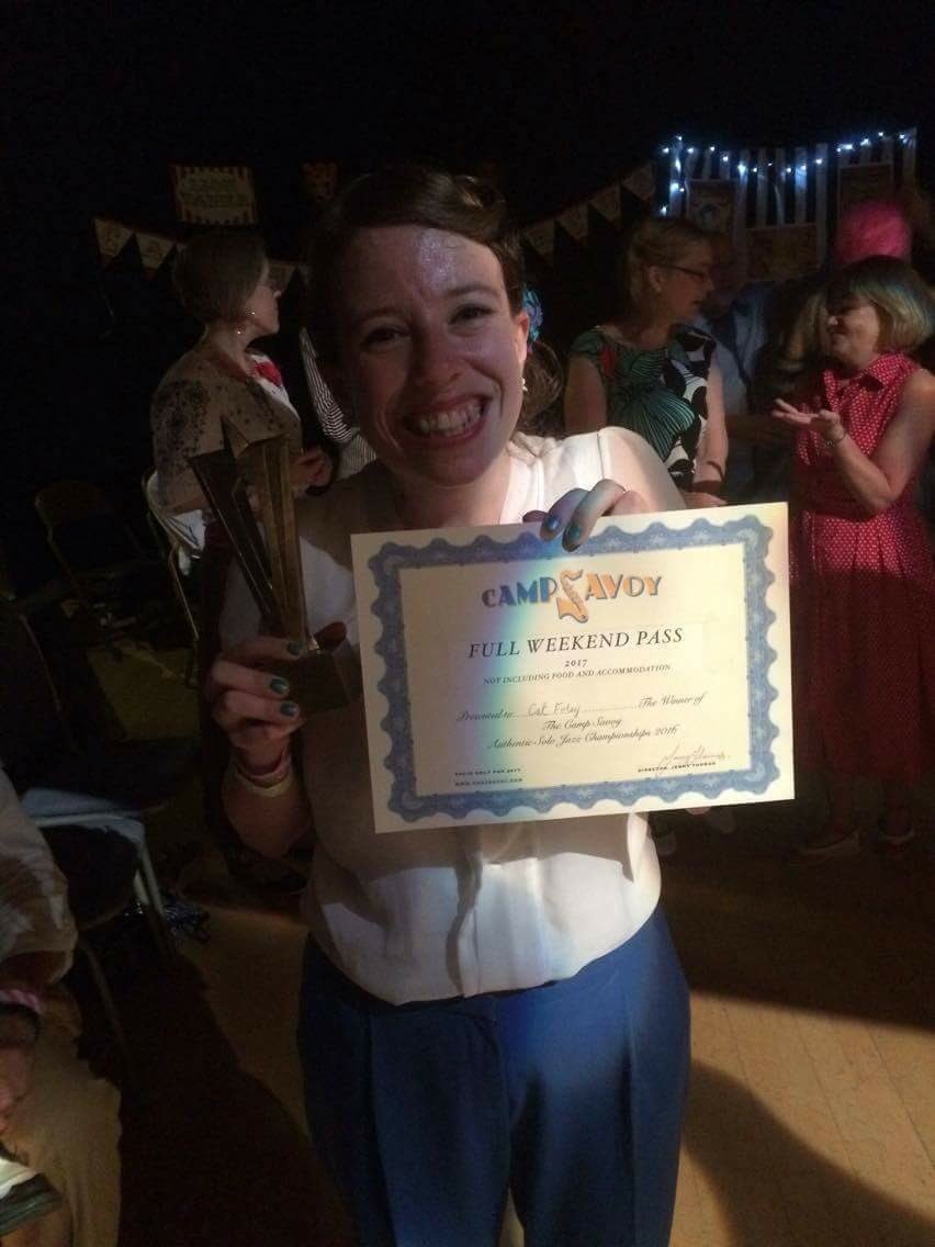 Cat Foley, Mersey Swing Creative Director wins <a href="/campsavoy/">Camp Savoy</a> solo competition! Such a great weekend! <a href="/SwingPatrolLdn/">Swing Patrol London</a>