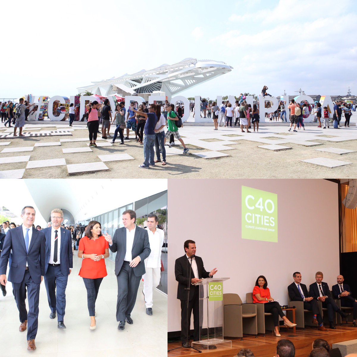 c40cities's tweet photo. Thanks @eduardopaes_ &amp; @museudoamanha 4 hosting C40 today. Perfect backdrop to announce our next Chair @Anne_Hidalgo https://t.co/e5y3pWThwx