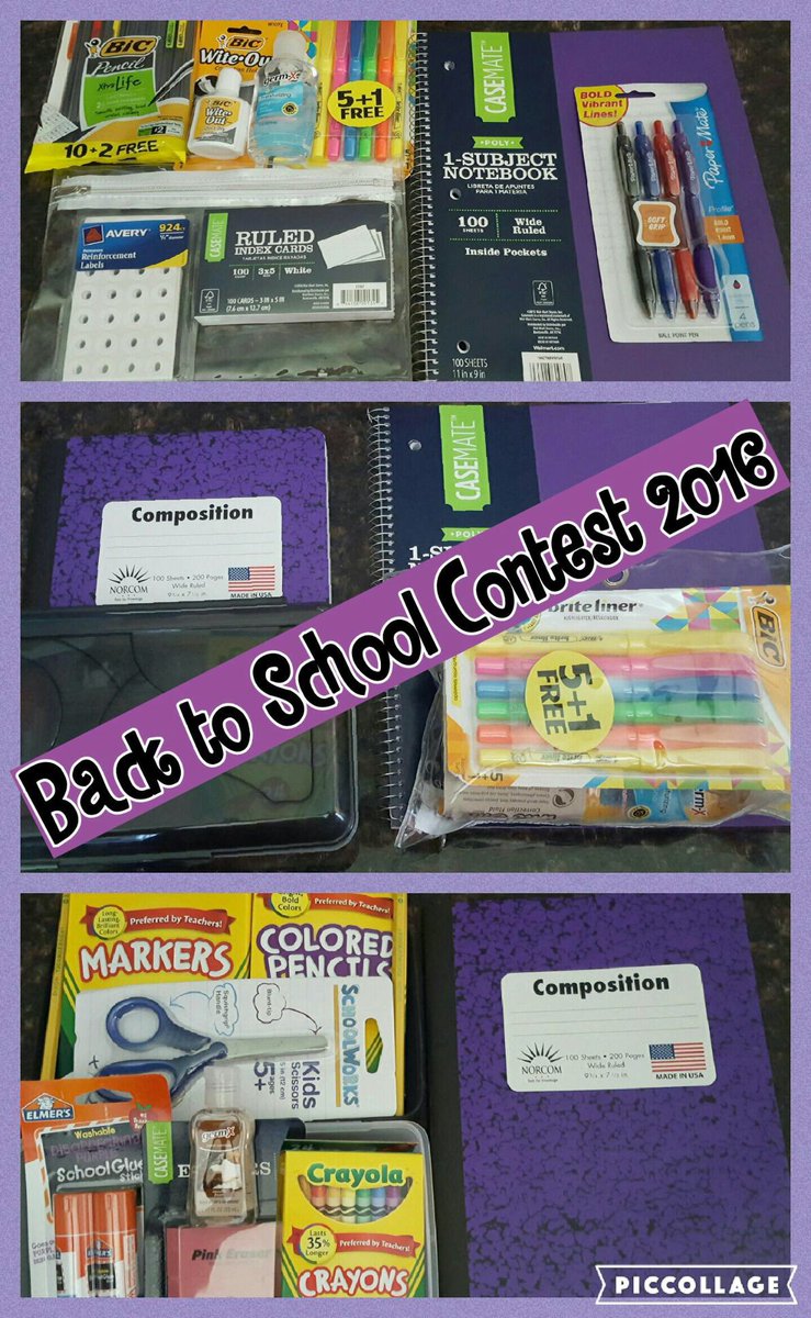 Back 2 School Supply Contest 2016. A winner per school. Retweet w. student's name &amp; school to win! Contest ends 8/21