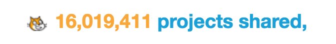 scratch's tweet image. ICYMI, over 16 million projects have been shared on Scratch! scratch.mit.edu/statistics