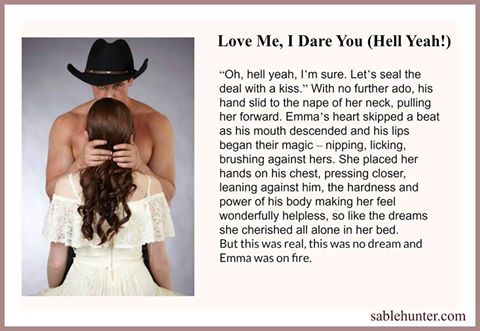 PAMrsB's tweet photo. Love Me, I Dare You by @huntersable Available on #Amazon https://t.co/yfgJ4r99NH
#HellYeahSeries #SableHunter https://t.co/zVJYlGTE47