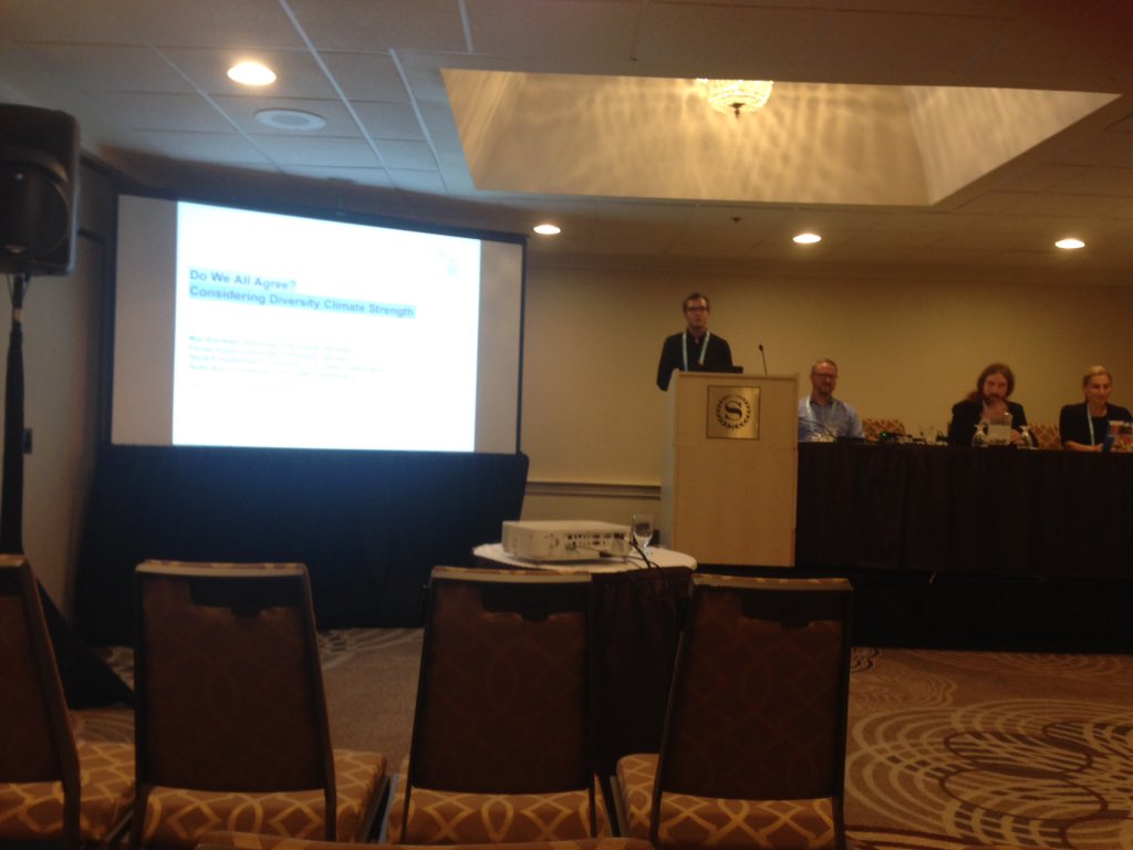 ProfKunze's tweet photo. Great presentation by Max Reinwald from #universityofKonstanz on #diversityclimate at #AOM2016 https://t.co/jQuYYC0RVk