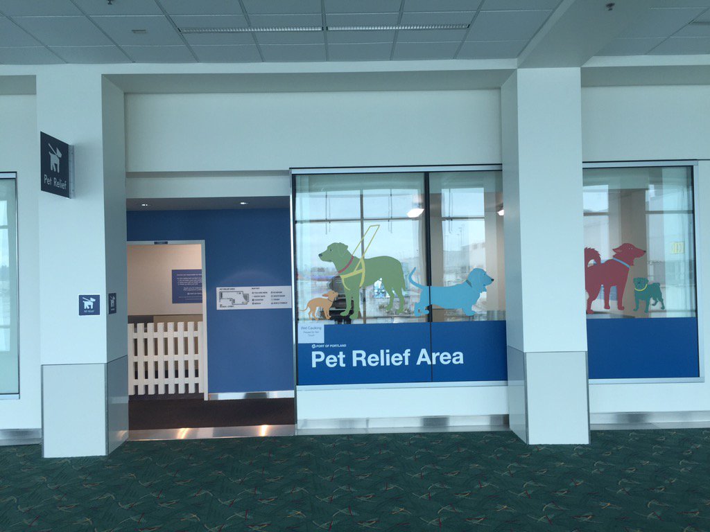 theoregonjay's tweet photo. @adamcarolla it is definitely "On". Just saw the Pet Relief Area @PDX. Complete w AstroTurf &amp; a red fire hydrant! https://t.co/DfoixbeFuH