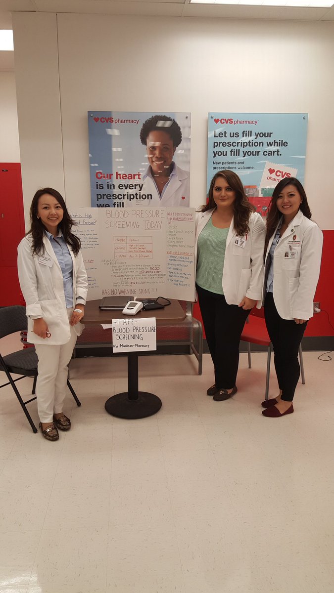 Blood pressure monitoring with our wonderful UW Madison pharmacy students