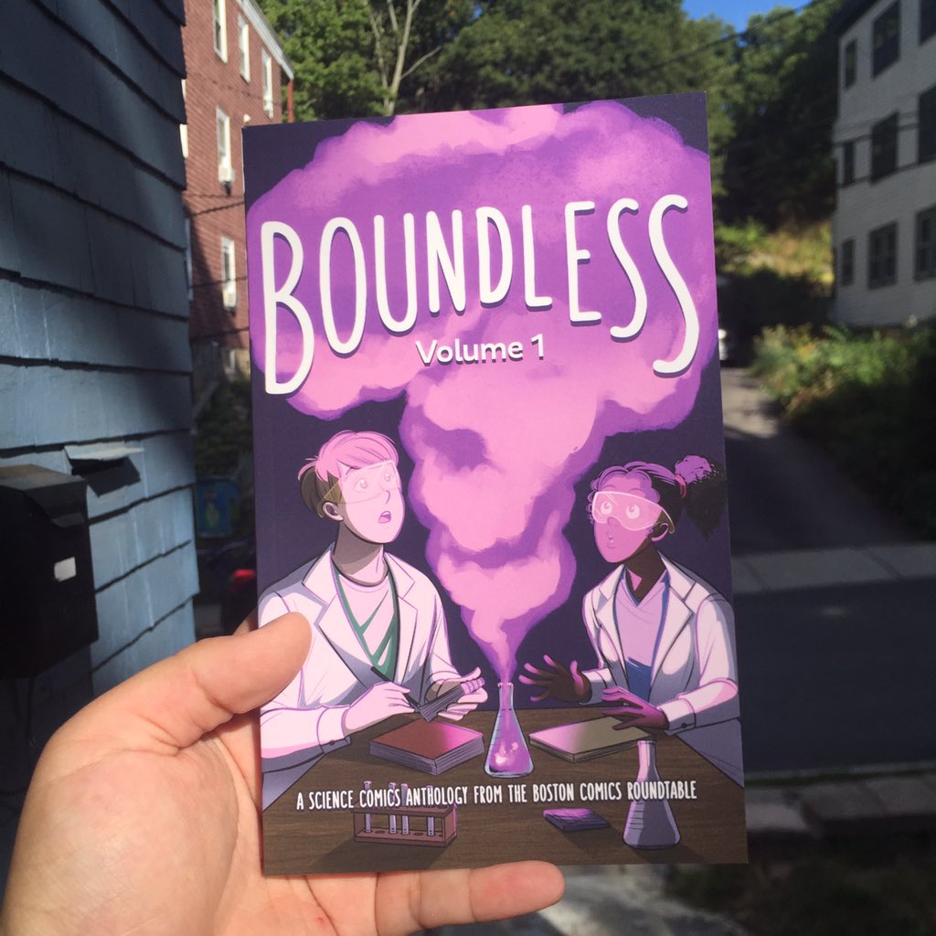 Olovia's tweet photo. ANYWAYS HERE IT IS!! (There is no blood on any of the books.) @BoundlessComic ✨🔭⚗🔬✨ https://t.co/sE6t4LFGYt