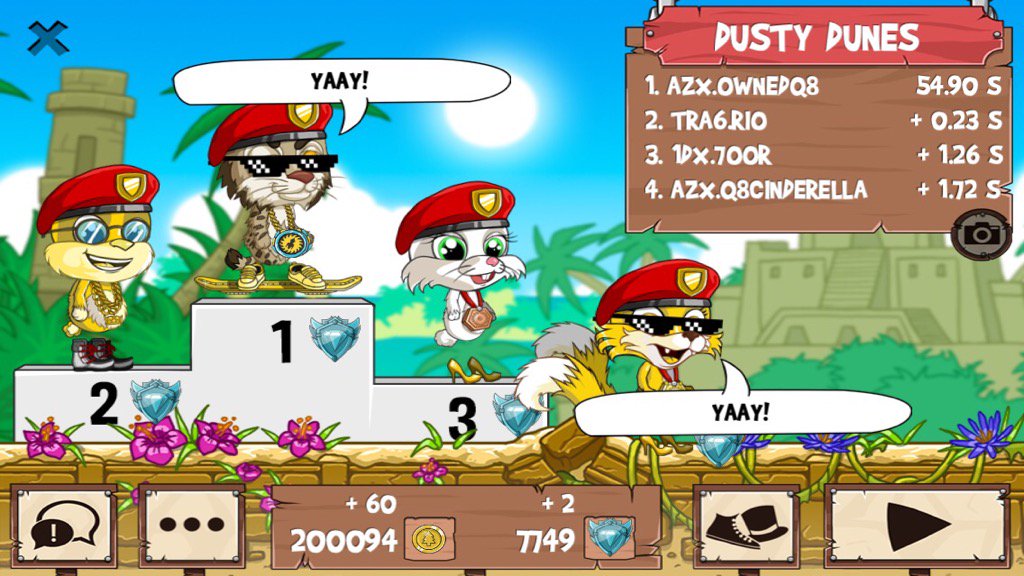 Q8OWNED's tweet photo. I just beat a golden fox! #funrun2 #Rio #7OOR #Q8Cinderella https://t.co/fESBAqN3Dh
