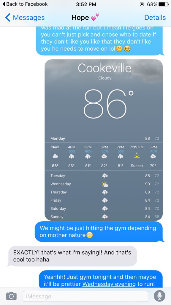 phillipsmacie1's tweet image. The struggle is real when Mother Nature hits&amp;amp;wanting to go run @ cane creek🙄 #gyminstead#butitsokay@HopeCraig14