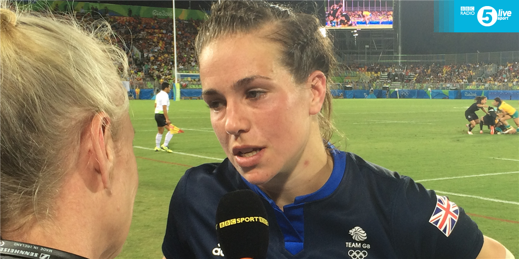 5liveSport's tweet photo. "If we've inspired any girls to take up rugby, we've done our job." - #GBR captain Emily Scarratt after #CAN loss. https://t.co/jkXbWj95gw