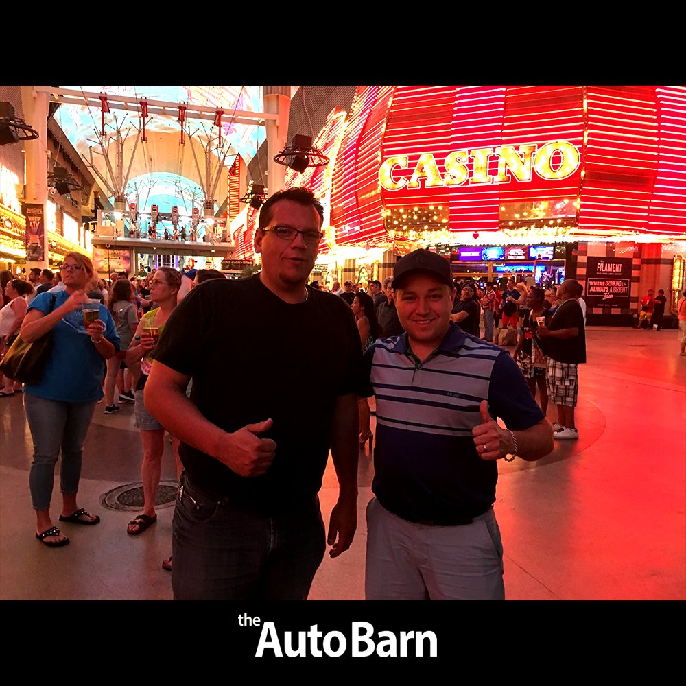 AutoBarnGroup's tweet image. The Little Cowboy and El T on the strip in Vegas .. Good times boys #PayAsmileForward #GitRdoneFun tabg.ca