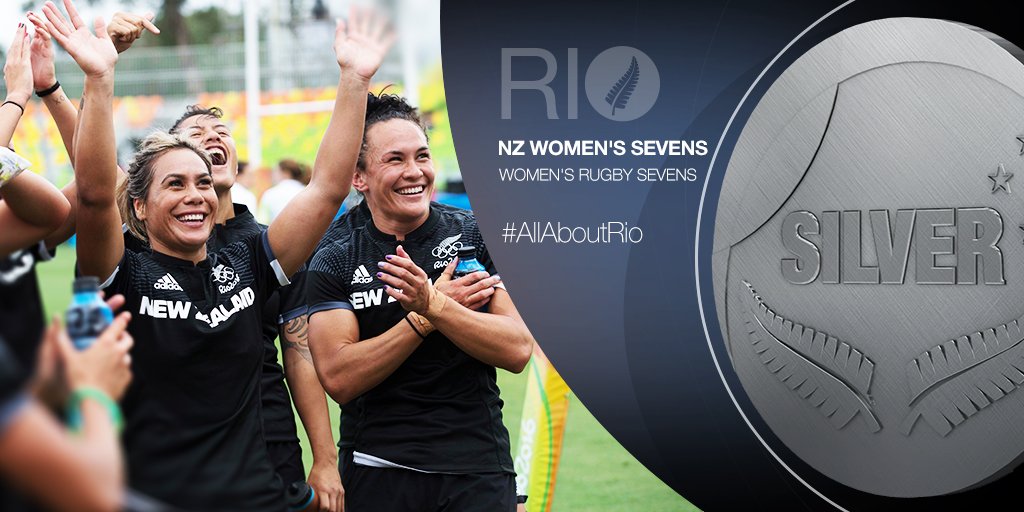 NewshubNZ's tweet photo. SILVER for the NZ women's sevens team! #AllAboutRio https://t.co/wAWxWUcxJ6