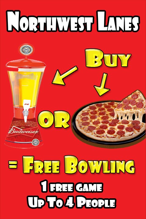 GetYourBowlOn's tweet photo. Mon Aug 8th/Tue Aug. 9th 6pm-11pm buy 1+ item pizza or draft supertube! Get a free game of bowling (up to 4 people) https://t.co/Jkmu3g7O2w