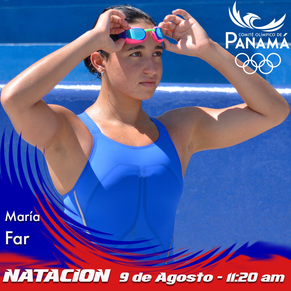 COlimpicoPanama's tweet photo. Mañana es el turno de la  pequeña sirenita María Far, la atleta de menos edad de la delegación panameña en #Rio2016 https://t.co/y7qWwaCi7y
