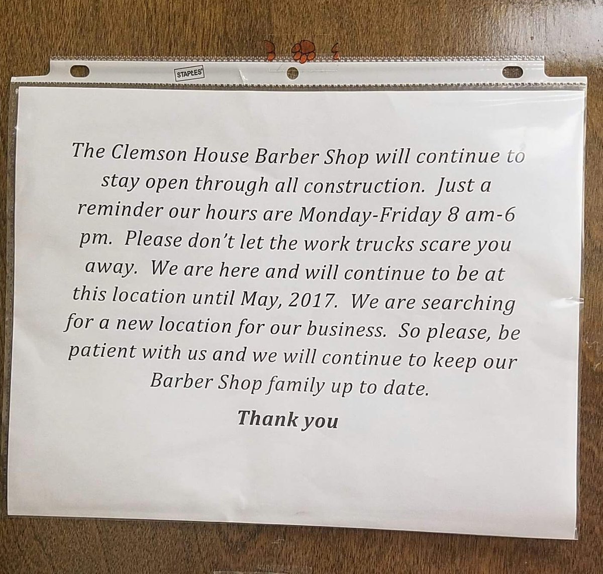 ClemHouseBarber's tweet photo. Please RT! https://t.co/BkmbofZK6c